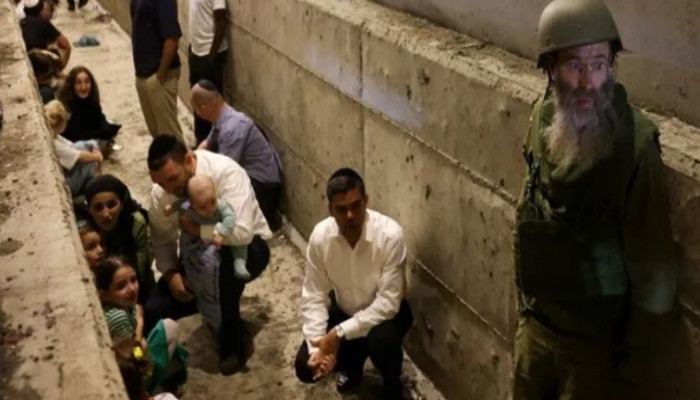 তেলাবিব এ ইরানের মিসাইল হামলা থেকে রক্ষা পেতে ইহুদি এক পরিবার ব্যাঙ্কারে/ছবি সংগৃহীত